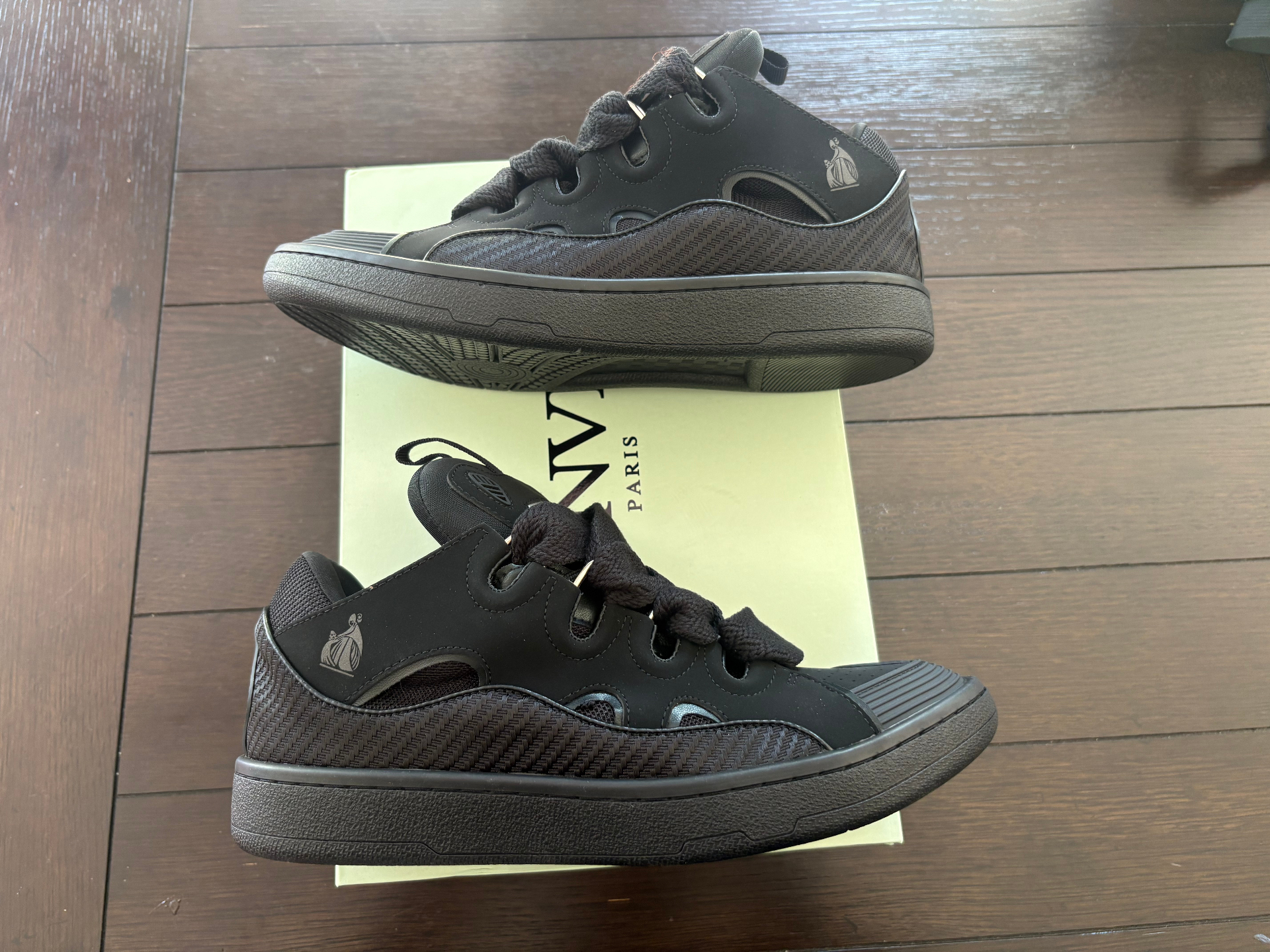 Lanvin Curb Sneakers — Triple Black
